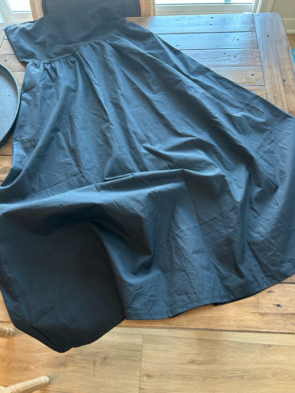 NWT Gap Mixed Media Black Cotton Midi Dress M - Picture 7 of 9